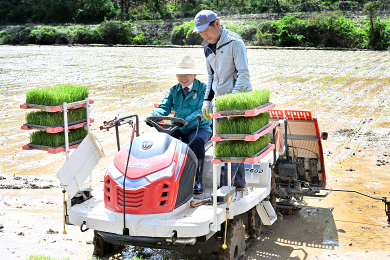 대구시 군위군은 지난 17일 우보면 두북리에 위치한 이원교씨의 논(4,013㎡) 에서 첫 모내기를 실시하여 본격적인 영농철의 시작을 알렸다. 군위군은 이 날 첫 모내기를 시작으로 5월부터 본격적인 모내기를 시작해 6월 중순 경 마무리가 될 것으로 예상된다.  김종훈기자